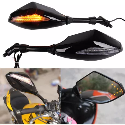 Black Smoke Led Turn Signal Rear View Mirrors For Suzuki M109 R C50 M50 Cruisers • $43.28