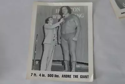 Original Vintage Houston Wrestling Andre The Giant Promo Photo Still  8 1/2 X 11 • $20.50