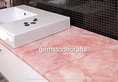 Pink Rose Quartz Agate Counter Top Bar & Restaurant Counter Top Slab Interior • $1052