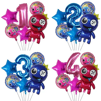£6.99 • Buy 6pcs Rainbow Friends Foil Balloon Party Set 30  Number Kids Birthday Decorations