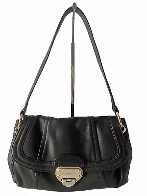 B Makowsky Black Leather Shoulder Hobo Bag • $44.99