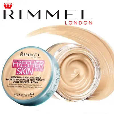 Rimmel Fresher Skin Foundation NEW & SEALED (25ml) - SPF 15 Blendable Foundation • £4.59