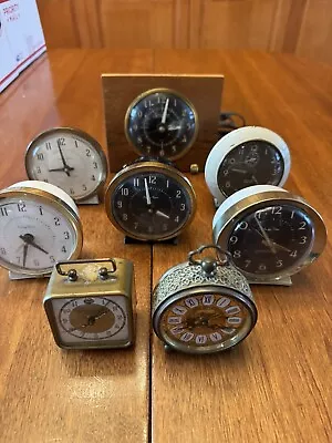 Lot Of 8 Vintage Alarm Clocks 5 Baby Ben’s 3 Others.  Parts Repair Or Decor. • $33.99