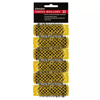 ORIGINAL SWISS Brush Rollers 20mm Yellow - 6 Pack - Hair Salon Quality • $18.75