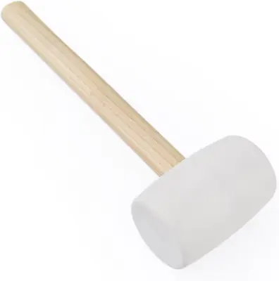 Rubber Mallet - 8 Oz Anti-Slip Wooden Handle Soft Double Face White Rubber Head  • $8.45