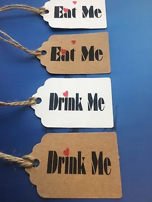£3.45 • Buy Drink Me Eat Me Tag Handmade Birthday Christmas Wedding Favours Thank You PT76an