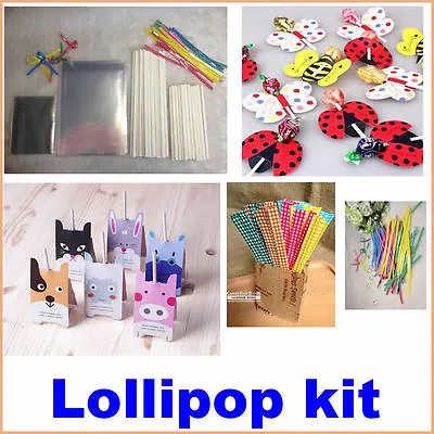 Lollipop Cake Pop Cellophane Bags Paper Sticks Lollipop Stand Decoration Display • £3.88