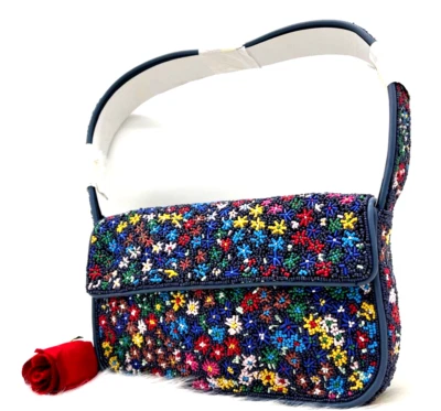 $219.99 • Buy AUTH NWT $298 Staud Tommy Floral Colorful Bead Shoulder Bag In Multicolor