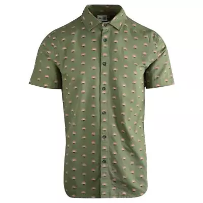 O'Neill Men's Shirt Green Sunset Print Chambray Short Sleeve Woven (360) • $21