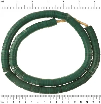 Old Czech Bohemian Vulcanite Beads Heishi Vulcanic African Trade Rare Green • $38.21
