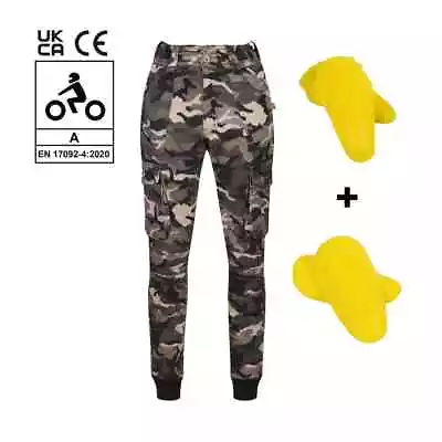 Moto Girl Lara Cargo Camo Ladies Motorcycle Motorbike Armoured Cargo Trousers • £168.99