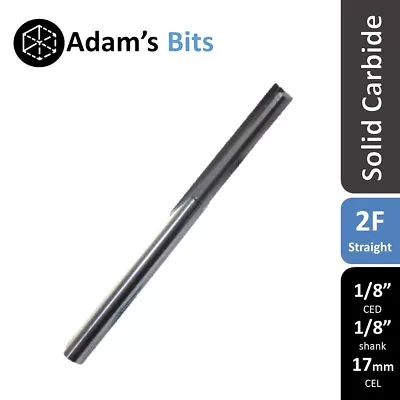 3.175mm (1/8 ) Straight 2 Flute 17mm Carbide End Mill CNC Router Bit Slot Flat • $5.95