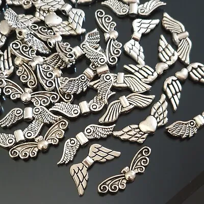 50x Mixed Tibetan Silver Angel Fairy Wings Spacer Beads Charms 18 - 22mm TSC103 • £4.99