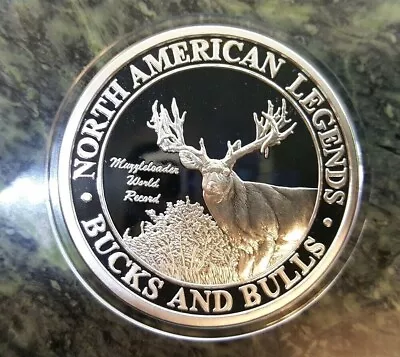 NAHC Muzzleloader World Record Mule Deer Bucks Bulls Silver Plate Collector Coin • $14.99