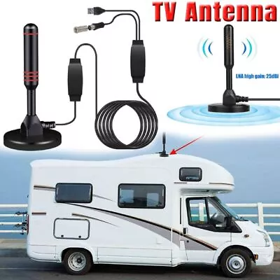 TV Aerial Antenna Magnetic Truck Boat Campervan Gain Antenna DVB-T TV Aerial Car • £8.54