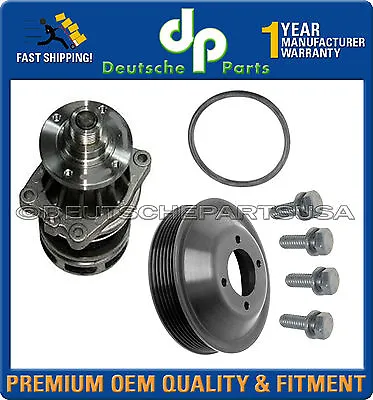 WATER PUMP METAL IMPELLER + GASKET + ALUMINUM PULLEY For BMW E36 E39 325i SET 7 • $65.11