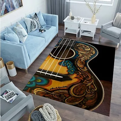 Guitar RugMusic RugModern RugAnti-Slip RugsHome Decor Rug Housewarming Gift • $61.75