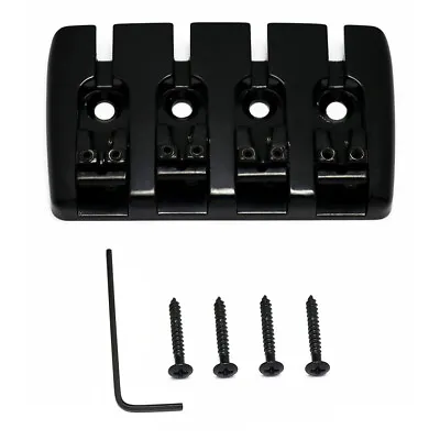 4 String Fixed Saddle Bass Bridge Top Load With Screw For Jazz Bass P Bass Black • $16.99