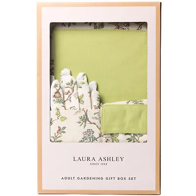 Laura Ashley Gardening Half Apron Gloves Kneeler Gift Set Elderwood - Green • £49.99