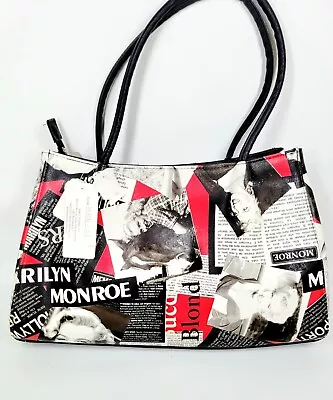 Bernard Of Hollywood Marilyn Monroe Newsprint Purse Handbag 16x10 NWT 2005 • $44.53