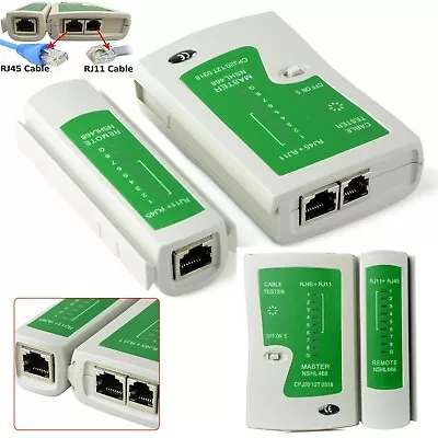 £5.99 • Buy Network Cable Lan Tester Cat5e Cat6 Ethernet Testing Tool Led Lights - Rj45 Rj11