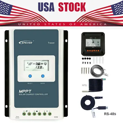 EPEVER 10A/20A/30A/40A MPPT Solar Charge Controller 12/24V Battery Regulator • $9.49