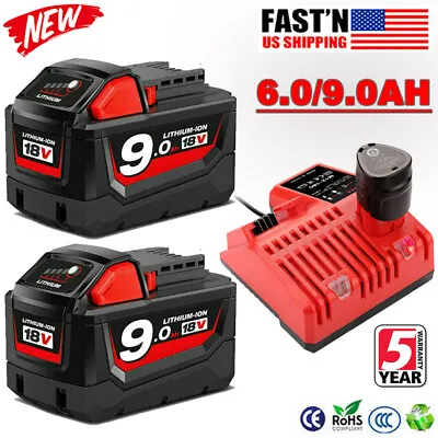 2 For Milwaukee For M18 5.0Ah Lithium 5.0 Extended Capacity Battery 48-11-1880 • $39.95
