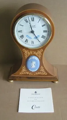 Wedgwood Blue Jasperware Dancing Hours Comitti Maple Wood Clock • $583.46