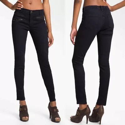 J BRAND Zoey Triple Zip Skinny Ankle Jean York Ultra Dark Wash - Size 25 • $30