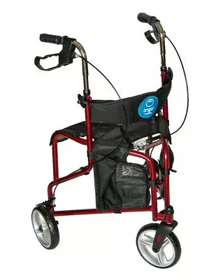 Ultralight Frame Tri-Walker 3 Wheels Walking Rollator Zimmer Walker With Seat • £89.95