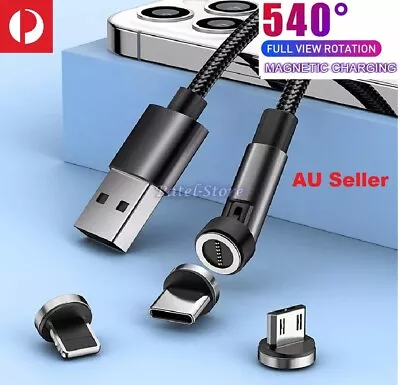 Magnetic 540 Fast Charging Data Cable Cord Charger For Type-C Micro USB IPhone • $8.99