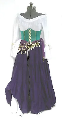 $104.95 • Buy Esmeralda Skirt Costume Huchback Of Notre Dame Cosplay Renaissance Gypsy Pirate
