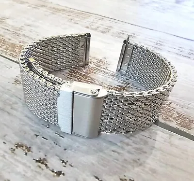 Heavy Duty Shark Mesh 2.5mm Watch Strap Band Milanese Bracelet Steel 18 20 22 Mm • £14.95