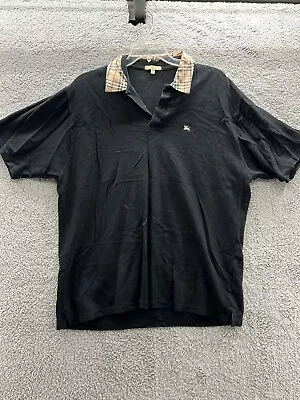 Burberry Nova Check Polo Mens Large Brown Cotton Short Sleeve Shirt 2XL-C • $40