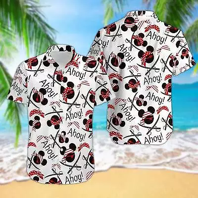 Ahoy Mickey Mouse Cruise Pirate Summer Short Sleeve HAWAIIAN Shirt • $18.40