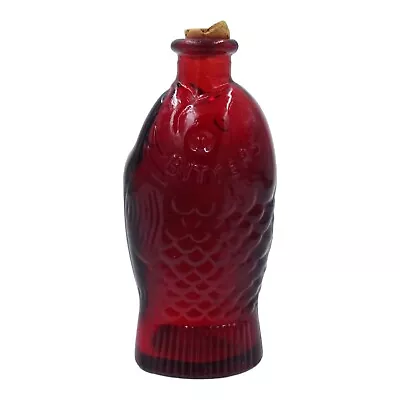 Wheaton Ruby Red Glass Bottle Doctor Fisch's Bitters Fish Shaped New Jersey • $17.99