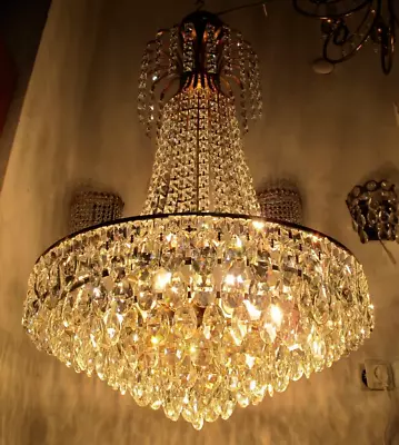 Antique Vnt French Gigantic Swarovski Crystal Chandelier 1960's 20  Ø Diameter • £1200