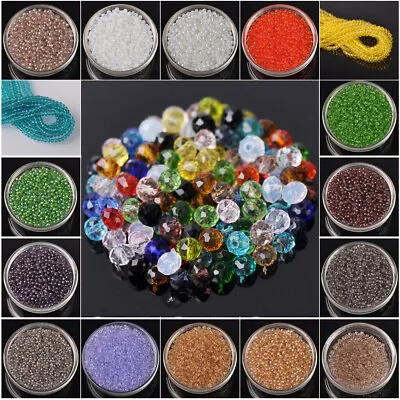 $2.97 • Buy Wholesale 200pcs 3x2mm Rondelle Faceted Crystal Glass Loose Spacer Beads Lot