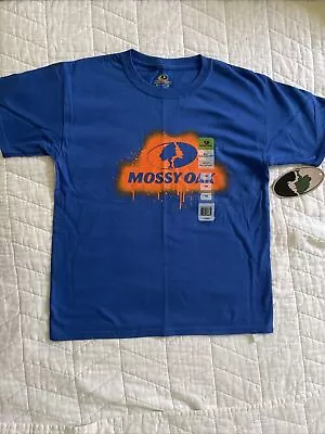  Mossy Oak Boy's Short Sleeve T-Shirt Blue 100% Cotton Licensed Product- Youth M • $4.99