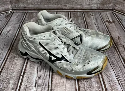 MIZUNO Wave Lightning RX2 Women's 8.5 Silver Black Volleyball Shoes Sneakers • $34.99