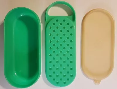 Vintage Tupperware Jadeite Green Oval Cheese Grater Keeper Container • $17.99