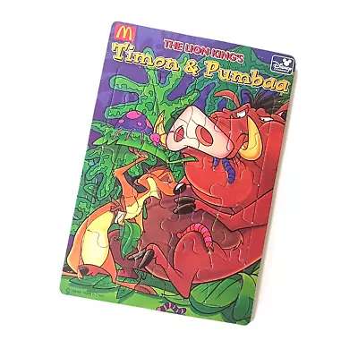 McDonald's Lion King Timon & Pumbaa Vintage 1990s Disney Tray Jigsaw Puzzle • $7.25