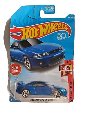 2018 Hot Wheels 1:64 Then And Now 6/10 NISSAN SKYLINE GT-R R33 Blue A3 • $12.99