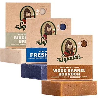 Dr. Squatch All Natural Soap Bar For Men 3 Bar Variety Pack - Birchwood Breeze • £24.99