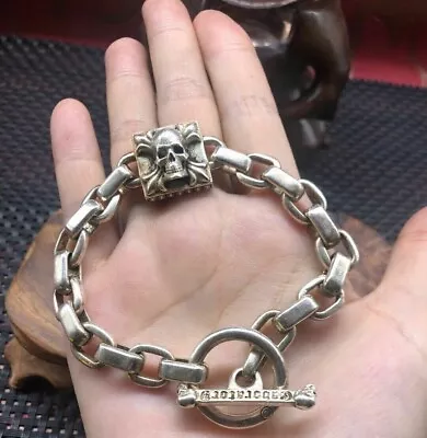 Collection Chinese Old Tibet Miao Silver Cool Statue Fashion Bracelet • $8.88