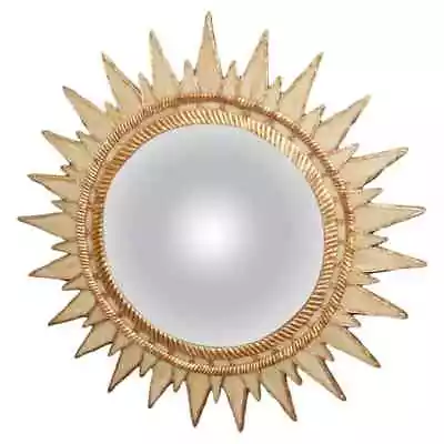 Rare Italian-Made Slag Glass Panel Giltwood Italian Starburst Sunburst Mirror • $2995