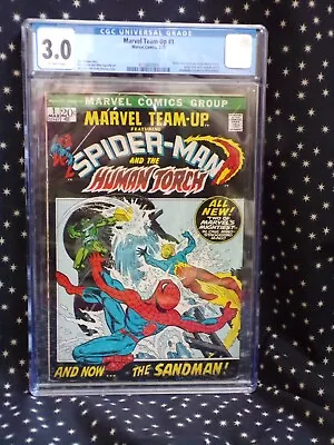 1972 Marvel Comic Marvel Team Up  Spiderman/human Torch #1 Cgc • $45