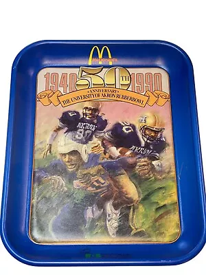 Vintage McDonalds 1990 UNIVERSITY AKRON RUBBER BOWL Football Illustration Tray  • $14.95