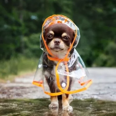 Dog Puppy PVC Waterproof Rain Coat With Hood By Idepet • £8.99