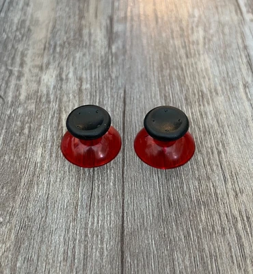 $7.99 • Buy 2 Clear Red W/ Black Top Xbox 360 Custom Thumbsticks Analog Sticks Joysticks Mod